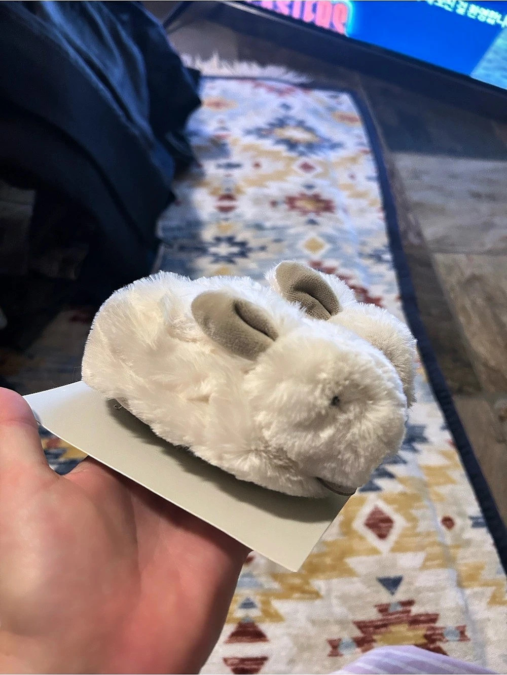 Doudou et Compagnie Bunny Booties with Rattle White Baby 0-6M